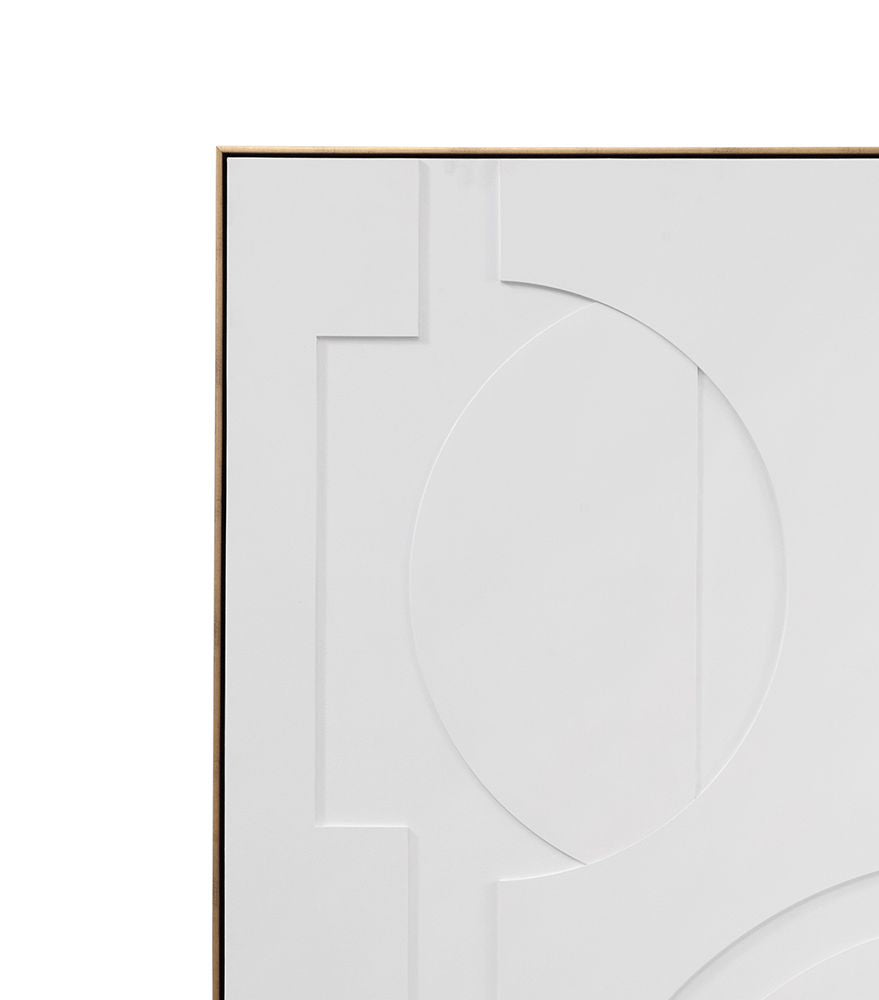 Bassett Mirror - The Lonious White Geometric Wall Art - 7500-796 view 3