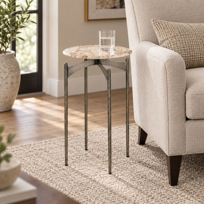 Bassett Mirror - Thea Cream Marble Accent Table - 5599-LR-223 view 4