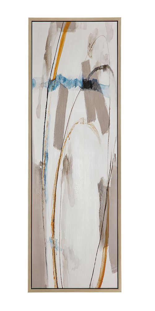 Bassett Mirror - Tranquil Flow Blue Abstract Framed Canvas - 7301-112 view 1