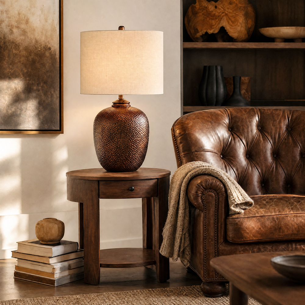 Bassett Mirror - Trevor 27" Brown Glass Table Lamp - L3348T view 7