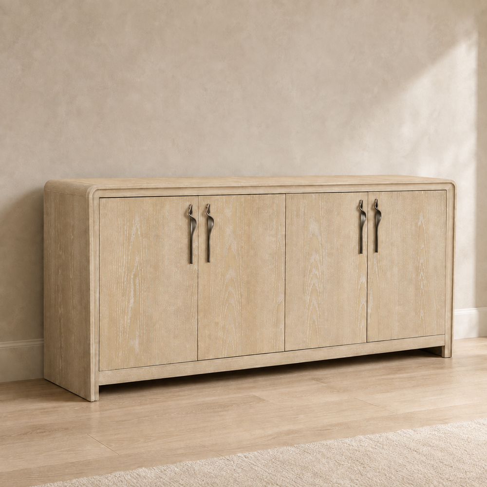 Bassett Mirror - Trifecta 74" Driftwood Oak Four-Door Storage Cabinet - 6023-DR-576 view 5