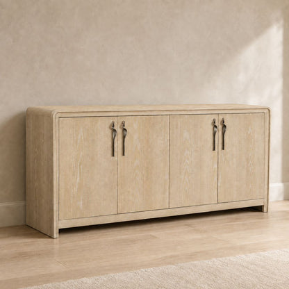 Bassett Mirror - Trifecta 74" Driftwood Oak Four-Door Storage Cabinet - 6023-DR-576 view 5