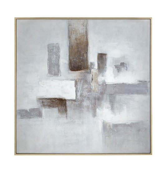 Bassett Mirror - Urban Stillness Natural Abstract Framed Canvas - 7301-094 view 1