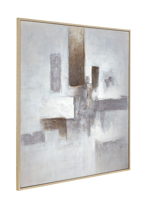 Bassett Mirror - Urban Stillness Natural Abstract Framed Canvas - 7301-094 view 2