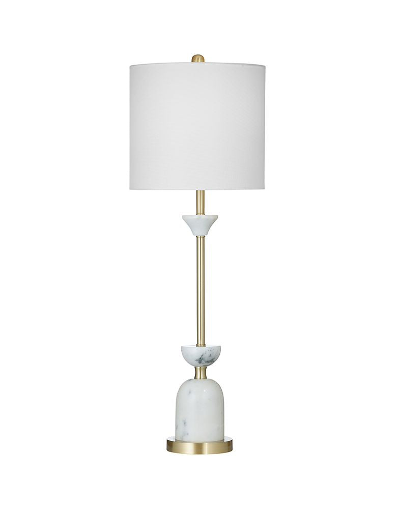 Bassett Mirror - Vallhalla 35" White Marble Table Lamp - L4643T view 1