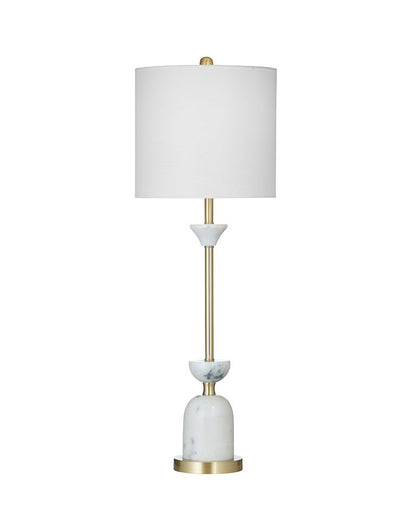 Bassett Mirror - Vallhalla 35" White Marble Table Lamp - L4643T view 1