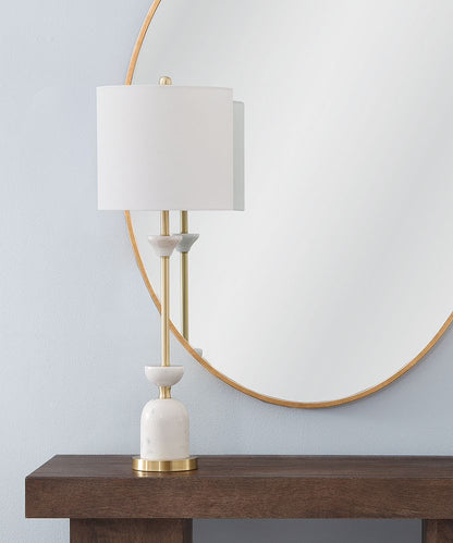 Bassett Mirror - Vallhalla 35" White Marble Table Lamp - L4643T view 4