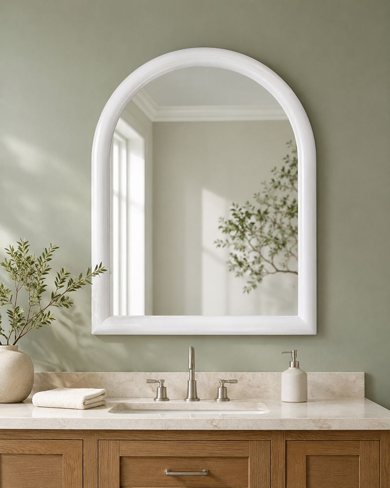 Bassett Mirror - Vega 42" Glossy White Rectangular Wall Mirror - M5222 view 5