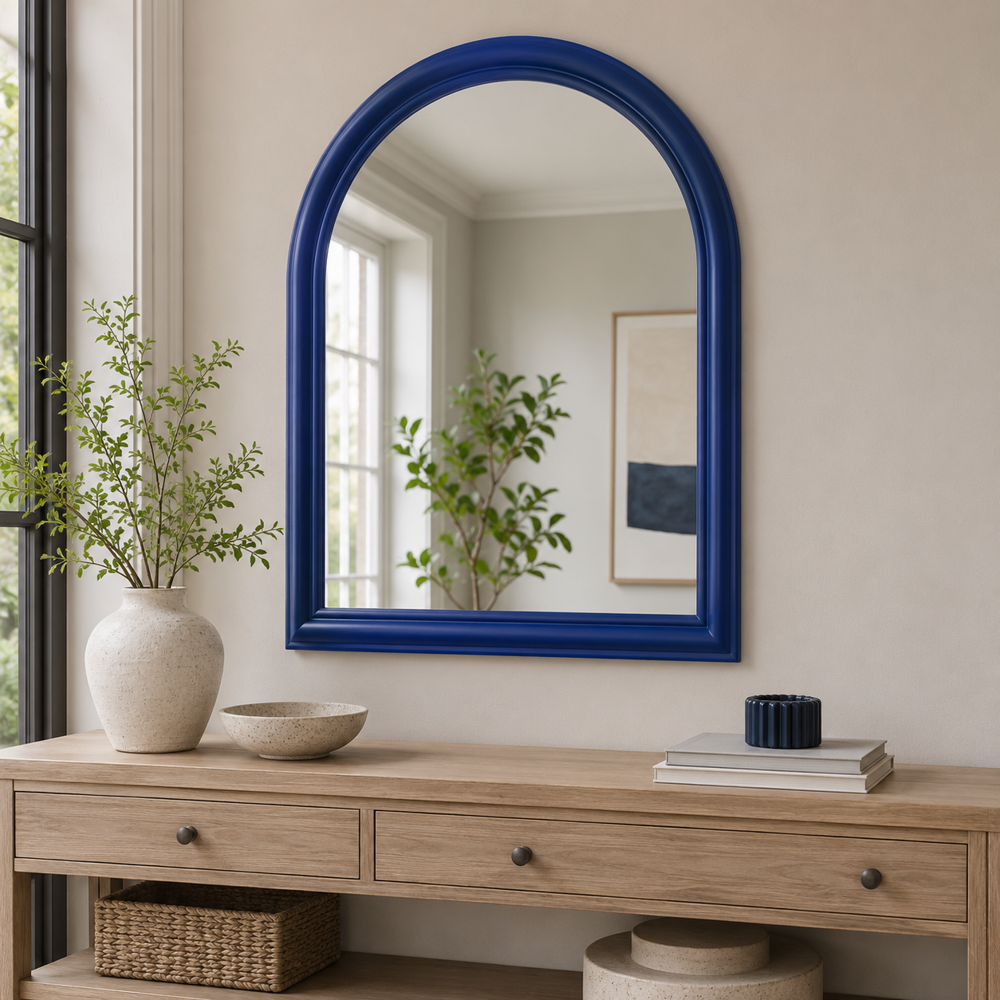Bassett Mirror - Vega 42" Navy Blue Rectangular Wall Mirror - M5223 view 5