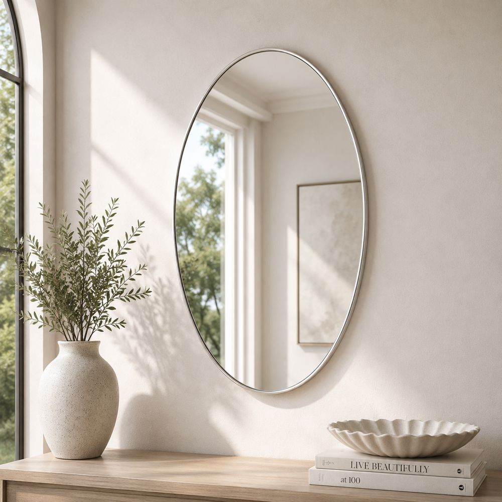 Bassett Mirror - Venango 36" Silver Oval Wall Mirror - M5173 view 5