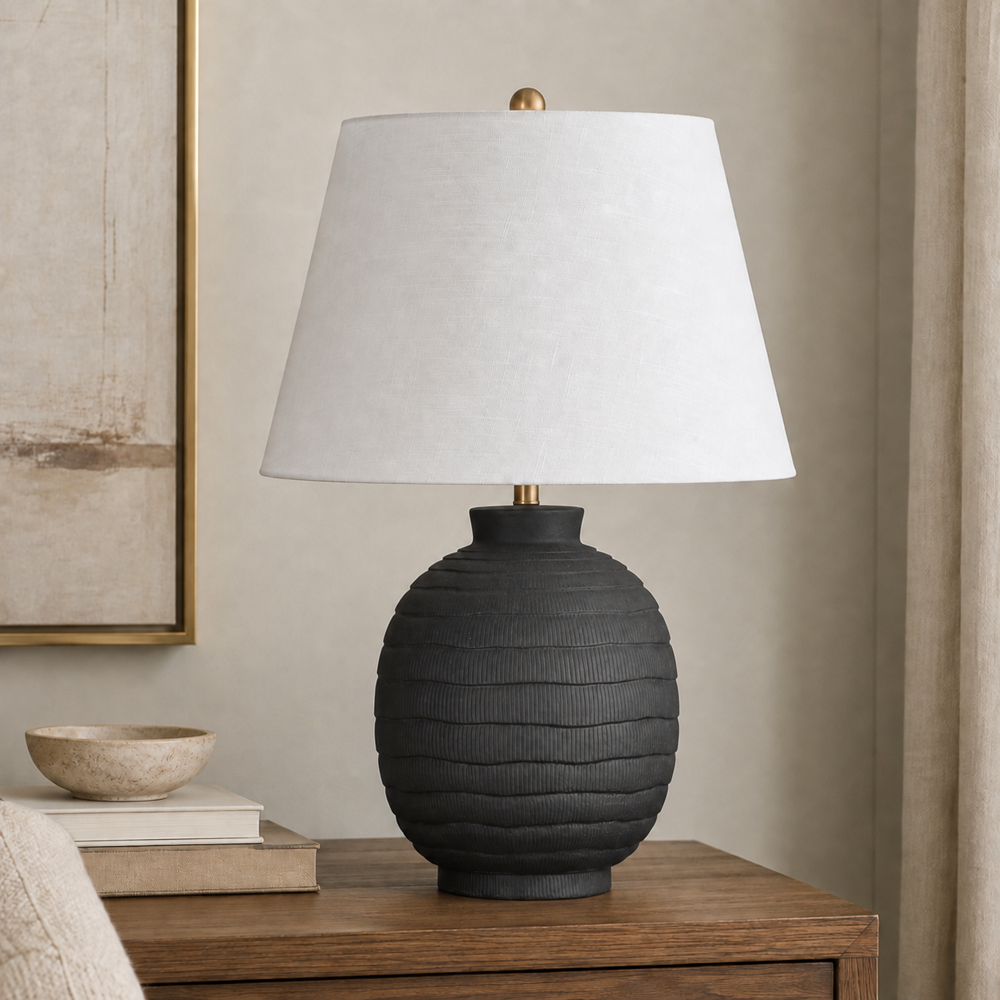 Bassett Mirror - Ventraa 30" Black Ceramic Table Lamp - L4511T view 4