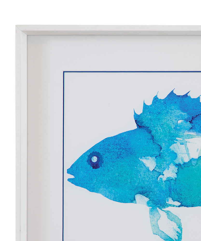 Bassett Mirror - Watercolor Fish Framed Print Set of 2 in Blue - 9902-279-000 view 2
