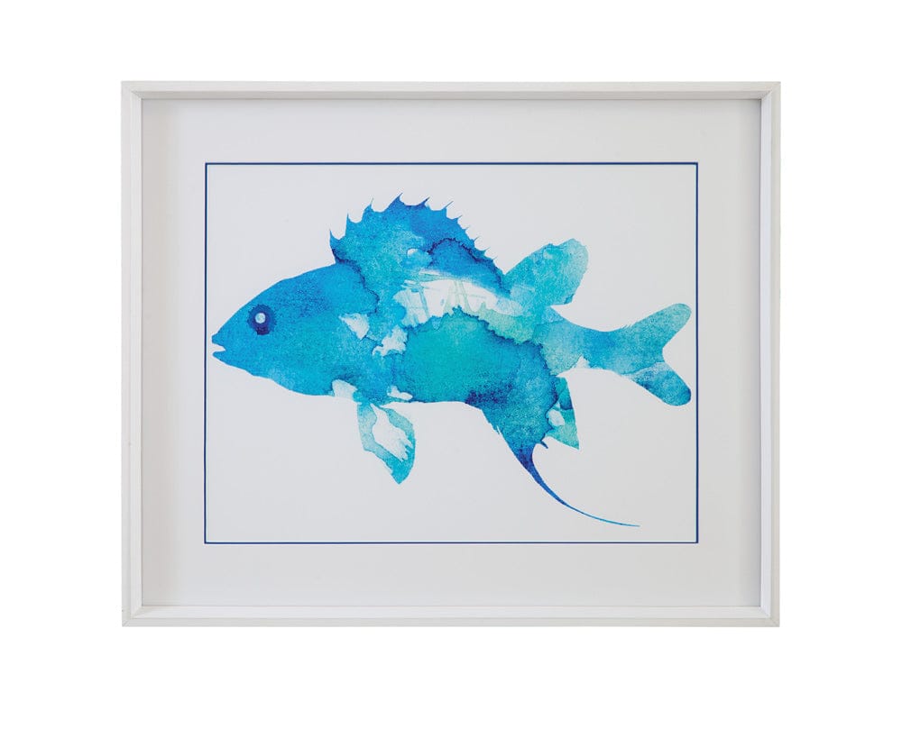 Bassett Mirror - Watercolor Fish I Framed Print in Blue - 9902-279A view 1