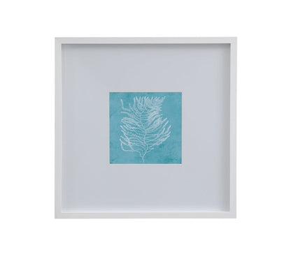Bassett Mirror - White Coral on Blue III Framed Print in Matte White Frame - 9902-245C view 1