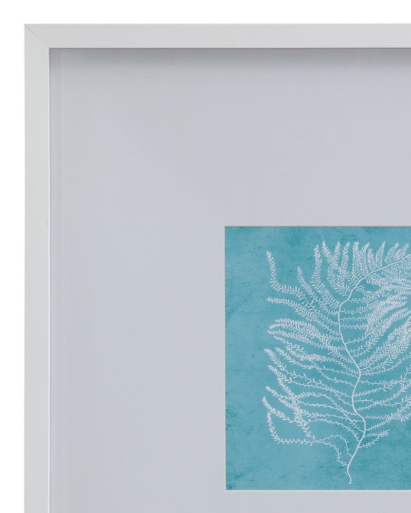 Bassett Mirror - White Coral on Blue III Framed Print in Matte White Frame - 9902-245C view 2