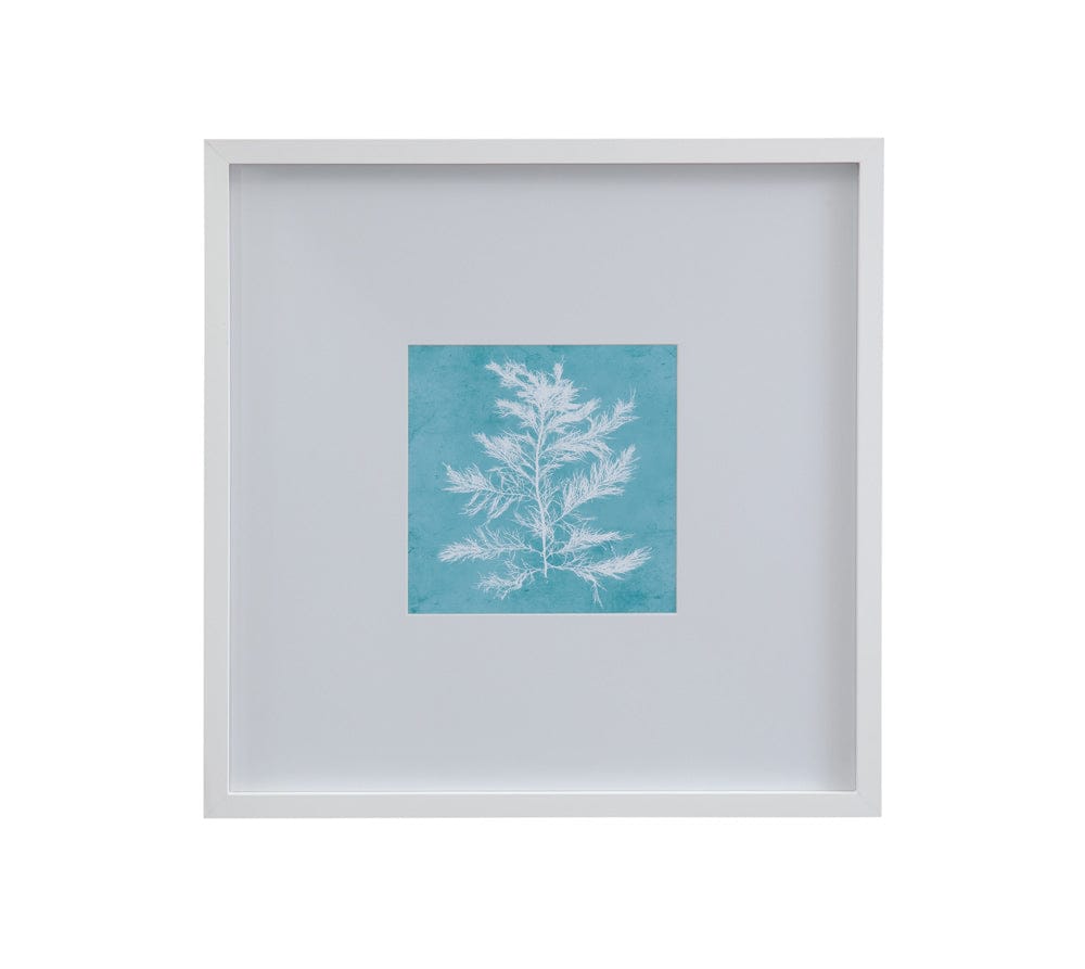 Bassett Mirror - White Coral on Blue IV Framed Print in Matte White Frame - 9902-245E view 1