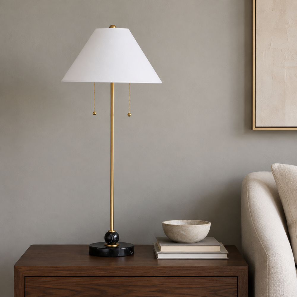 Bassett Mirror - Winfield 34" Black Metal Table Lamp - L4651T view 4