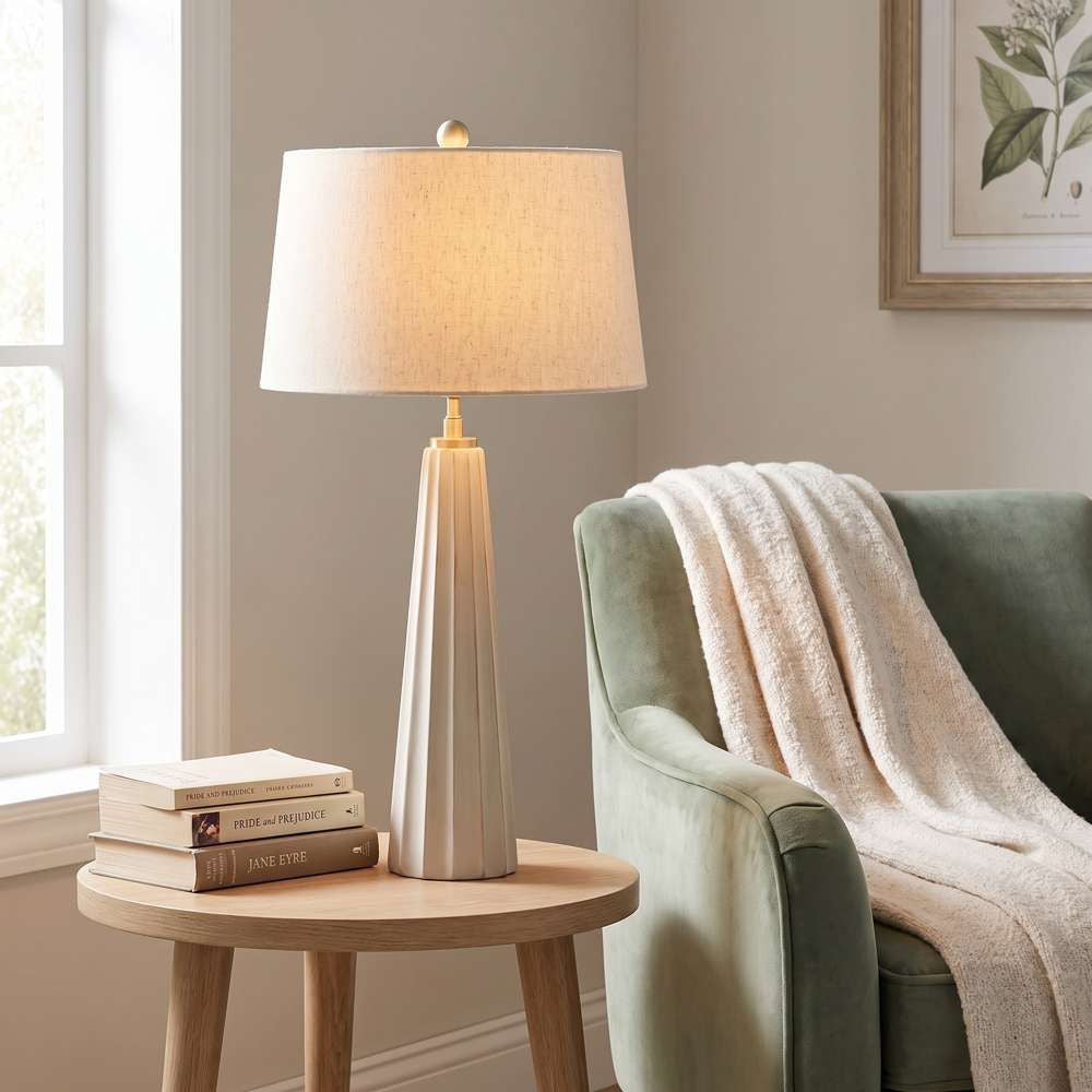 Bassett Mirror - Wythe 30" Beige Concrete Table Lamp - L4506T view 4