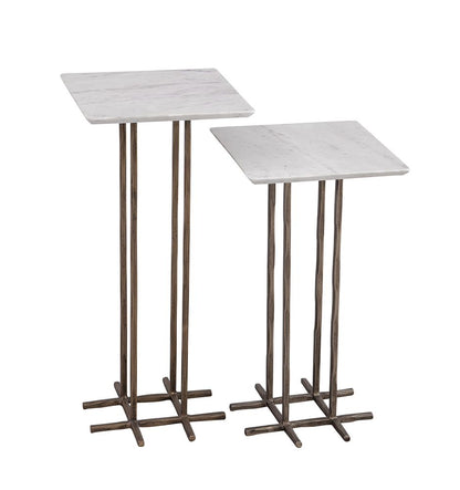 Bassett Mirror - Xavier White Marble Accent Table (Set of 2) - 9895-LR-223 view 1