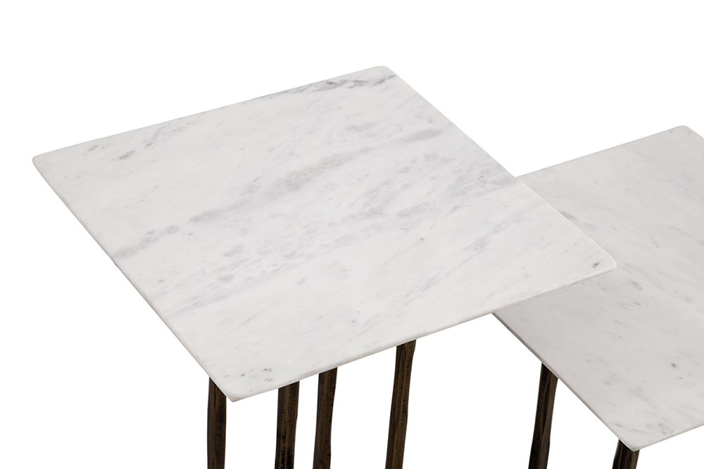 Bassett Mirror - Xavier White Marble Accent Table (Set of 2) - 9895-LR-223 view 2