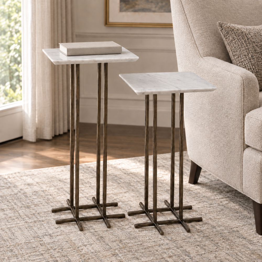 Bassett Mirror - Xavier White Marble Accent Table (Set of 2) - 9895-LR-223 view 4
