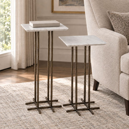 Bassett Mirror - Xavier White Marble Accent Table (Set of 2) - 9895-LR-223 view 4
