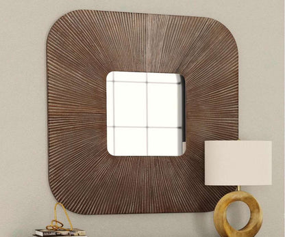 Bassett Mirror - Zamba 48" Brown Square Wall Mirror - M5019 view 4