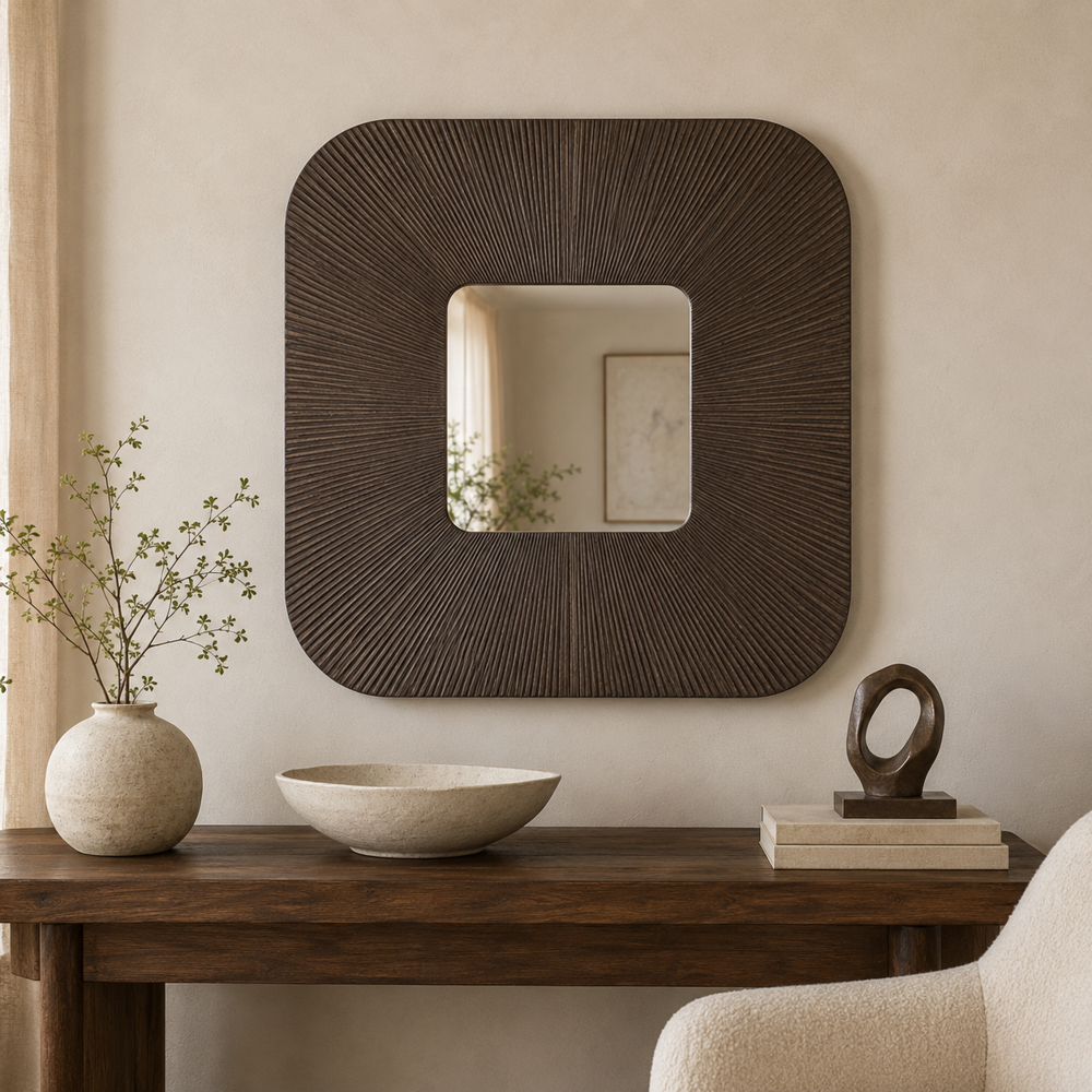 Bassett Mirror - Zamba 48" Brown Square Wall Mirror - M5019 view 5