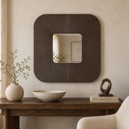 Bassett Mirror - Zamba 48" Brown Square Wall Mirror - M5019 view 5