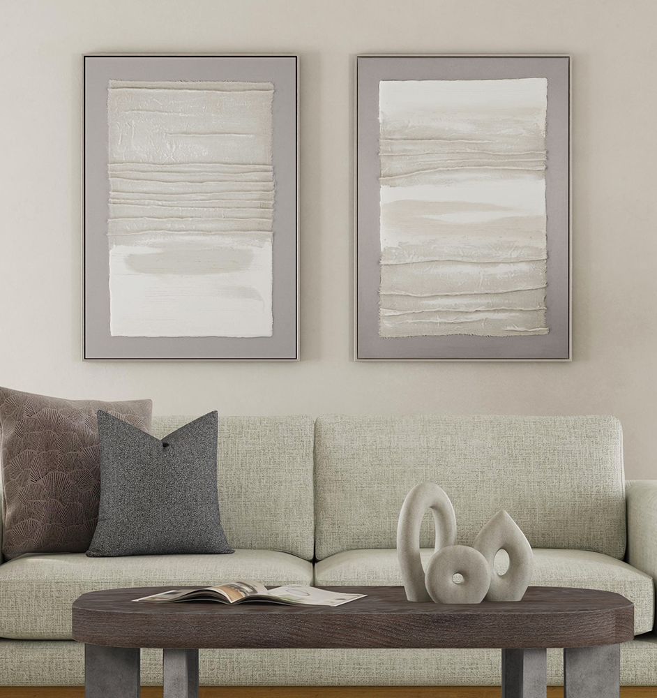 Bassett Mirror - Zole II Gray Abstract Framed Canvas - 7301-039 view 5