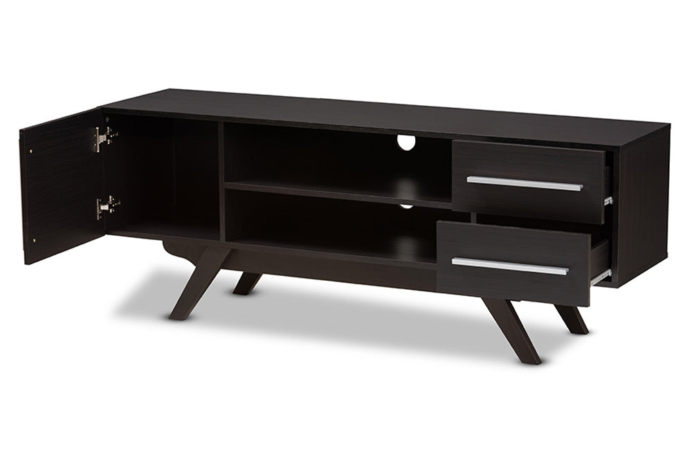 Baxton Studio - 0 TV Stand - ET 3515-01-Dark Brown-TV view 2