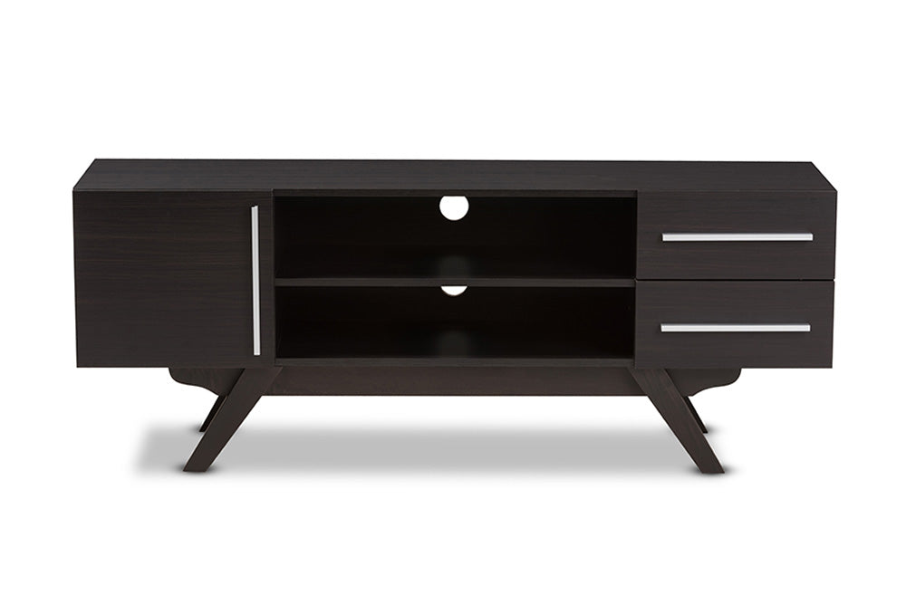 Baxton Studio - 0 TV Stand - ET 3515-01-Dark Brown-TV view 3