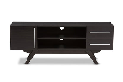 Baxton Studio - 0 TV Stand - ET 3515-01-Dark Brown-TV view 3