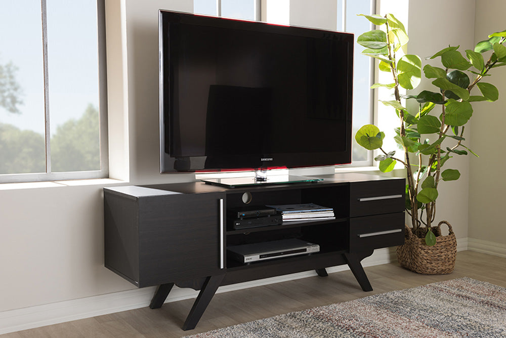 Baxton Studio - 0 TV Stand - ET 3515-01-Dark Brown-TV view 5