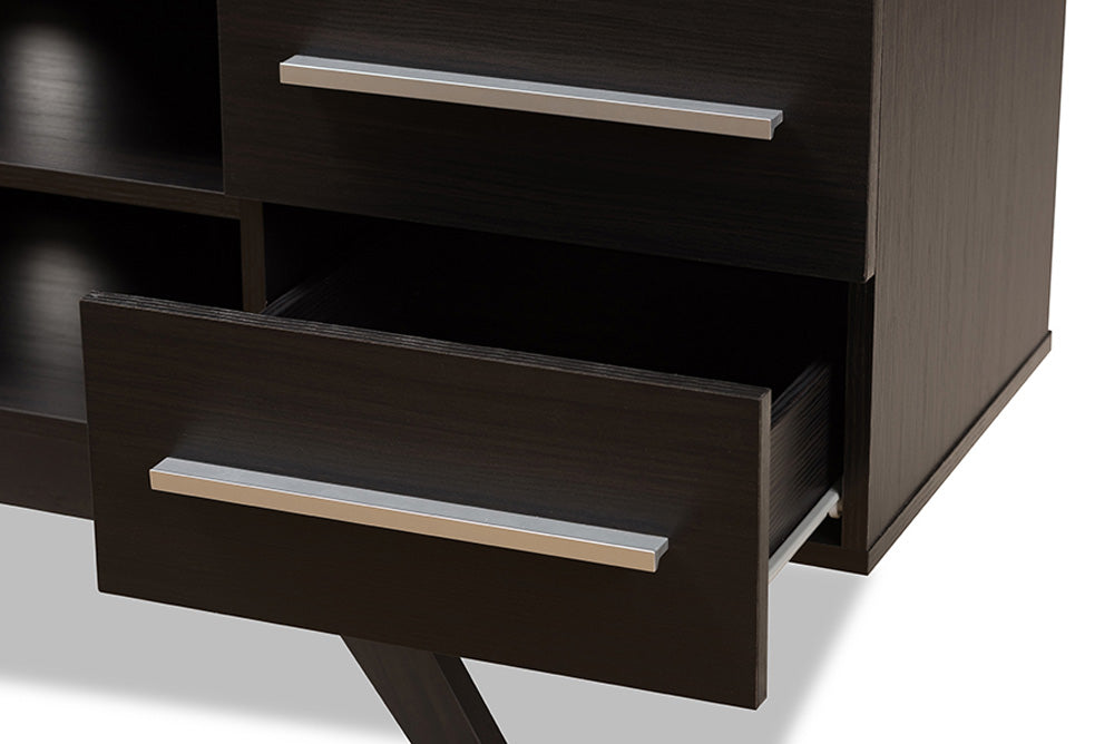 Baxton Studio - 0 TV Stand - ET 3515-01-Dark Brown-TV view 7