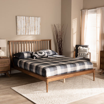 Baxton Studio - Abel Full Size Bed in Walnut Brown - MG0064-Walnut-Full view 7