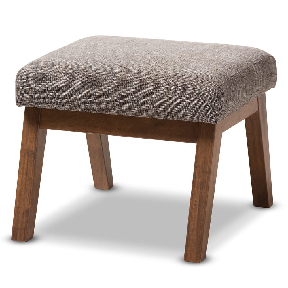 Baxton Studio - Aberdeen Ottoman in "Gravel" Multi Color/"Walnut" Brown - BBT5254-Gravel-OTTO-TH1308 view 1