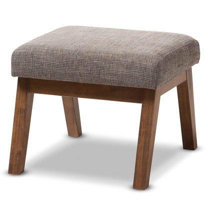 Baxton Studio - Aberdeen Ottoman in "Gravel" Multi Color/"Walnut" Brown - BBT5254-Gravel-OTTO-TH1308 view 1