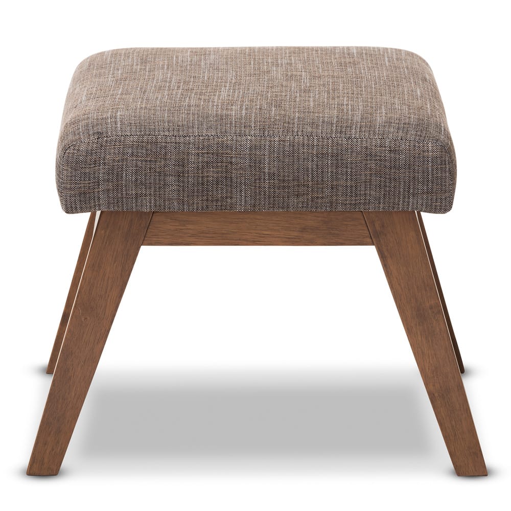 Baxton Studio - Aberdeen Ottoman in "Gravel" Multi Color/"Walnut" Brown - BBT5254-Gravel-OTTO-TH1308 view 3