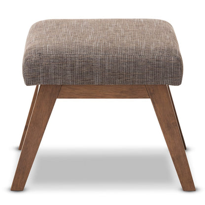 Baxton Studio - Aberdeen Ottoman in "Gravel" Multi Color/"Walnut" Brown - BBT5254-Gravel-OTTO-TH1308 view 3
