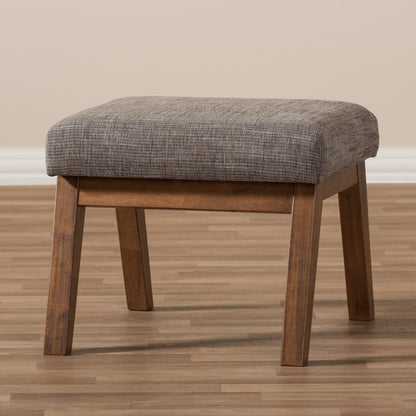 Baxton Studio - Aberdeen Ottoman in "Gravel" Multi Color/"Walnut" Brown - BBT5254-Gravel-OTTO-TH1308 view 5