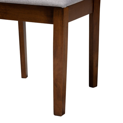 Baxton Studio - Abigail Dining Set in Grey/Walnut Brown - RH391C-Grey/Walnut-6PC Dining Set view 7