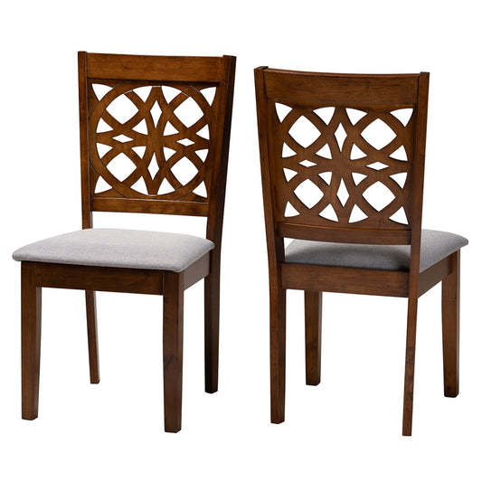 Baxton Studio - Abigail Set of 2 Dining Chairs in Grey/Walnut Brown - RH391C-Grey/Walnut-DC-2PK view 1