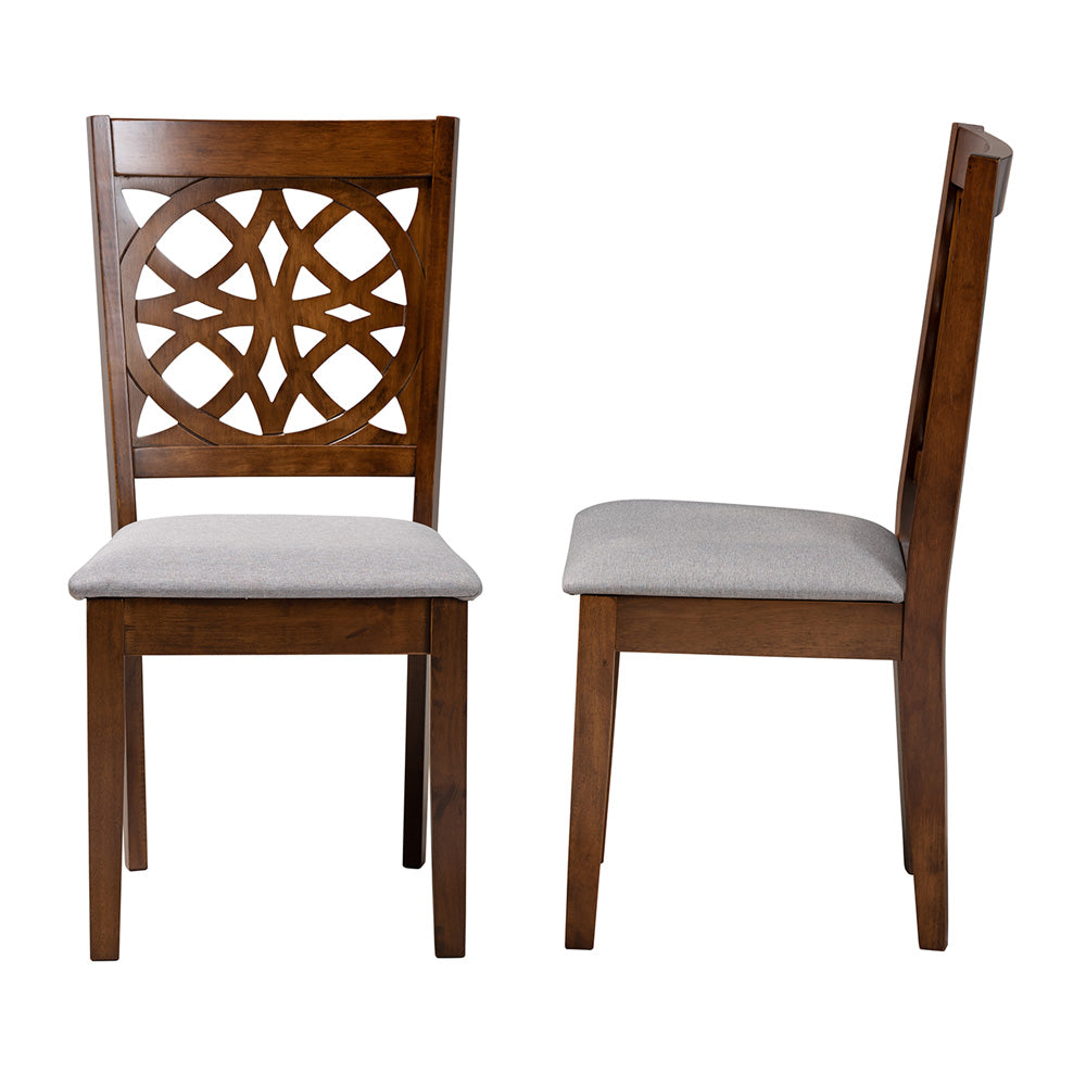 Baxton Studio - Abigail Set of 2 Dining Chairs in Grey/Walnut Brown - RH391C-Grey/Walnut-DC-2PK view 3