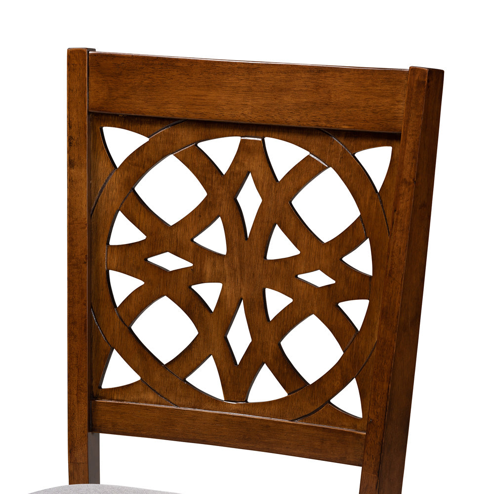 Baxton Studio - Abigail Set of 2 Dining Chairs in Grey/Walnut Brown - RH391C-Grey/Walnut-DC-2PK view 4