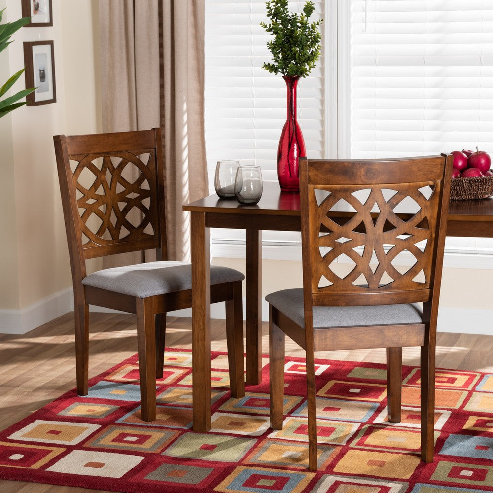 Baxton Studio - Abigail Set of 2 Dining Chairs in Grey/Walnut Brown - RH391C-Grey/Walnut-DC-2PK view 7