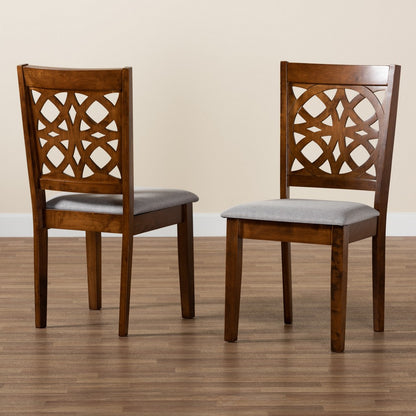 Baxton Studio - Abigail Set of 2 Dining Chairs in Grey/Walnut Brown - RH391C-Grey/Walnut-DC-2PK view 8