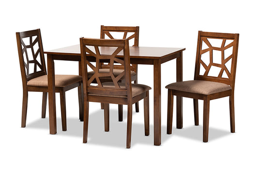 Baxton Studio - Abilene Dining Set in Light Brown/Walnut - RH3010C-Walnut/Light Brown Dining Set view 1