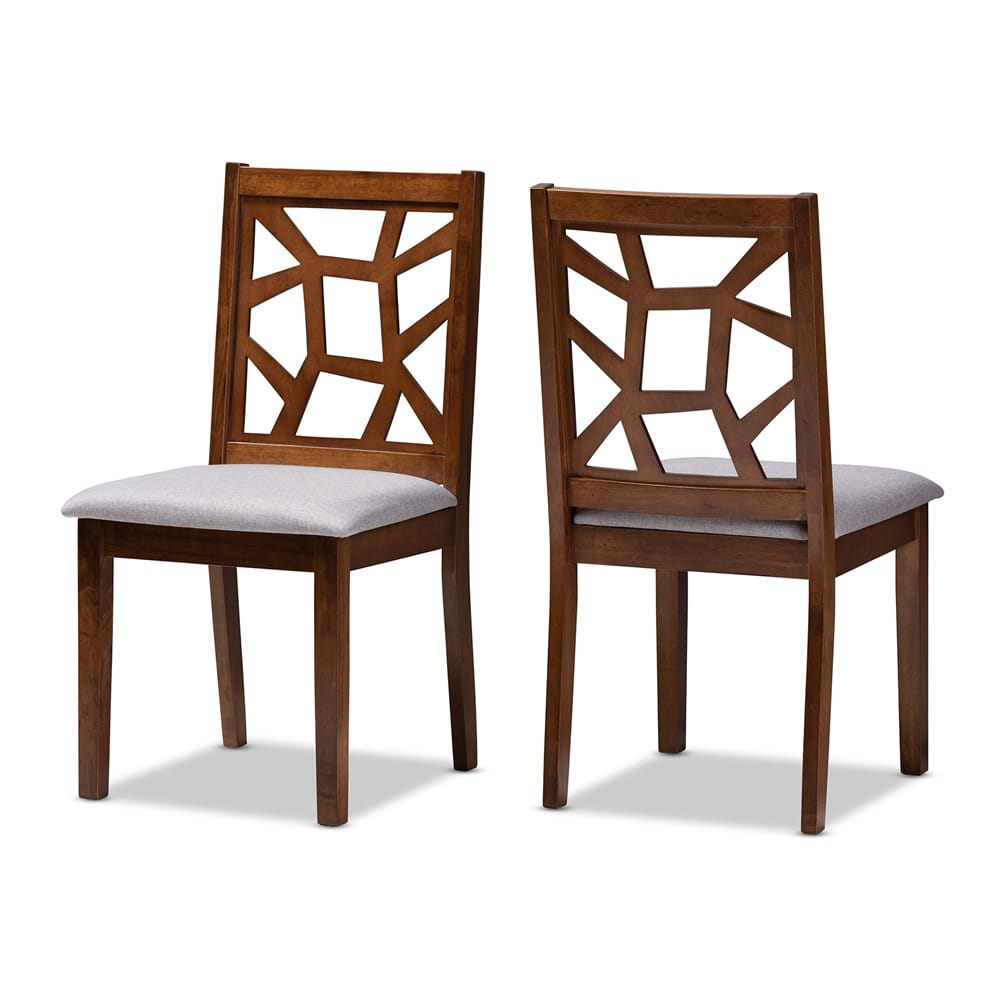 Baxton Studio - Abilene Set of 2 Dining Chairs in Grey/Walnut Brown - RH3010C-Walnut/Grey-DC view 1