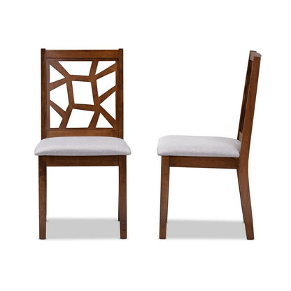Baxton Studio - Abilene Set of 2 Dining Chairs in Grey/Walnut Brown - RH3010C-Walnut/Grey-DC view 3